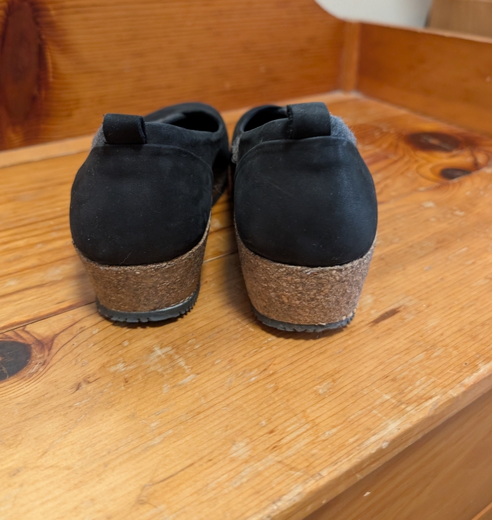 Stegmann Black Wool Felt Wedge Clogs Women’s Size 6 - Picture 2 of 4